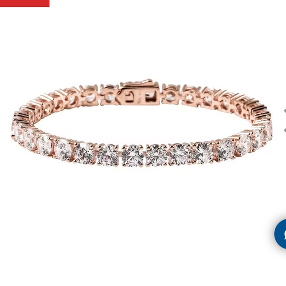 Lustro Stella Made with Finest CZ Tennis Bracelet in Vermeil Rose Gold Over Sil🆕 - Picture 1 of 7